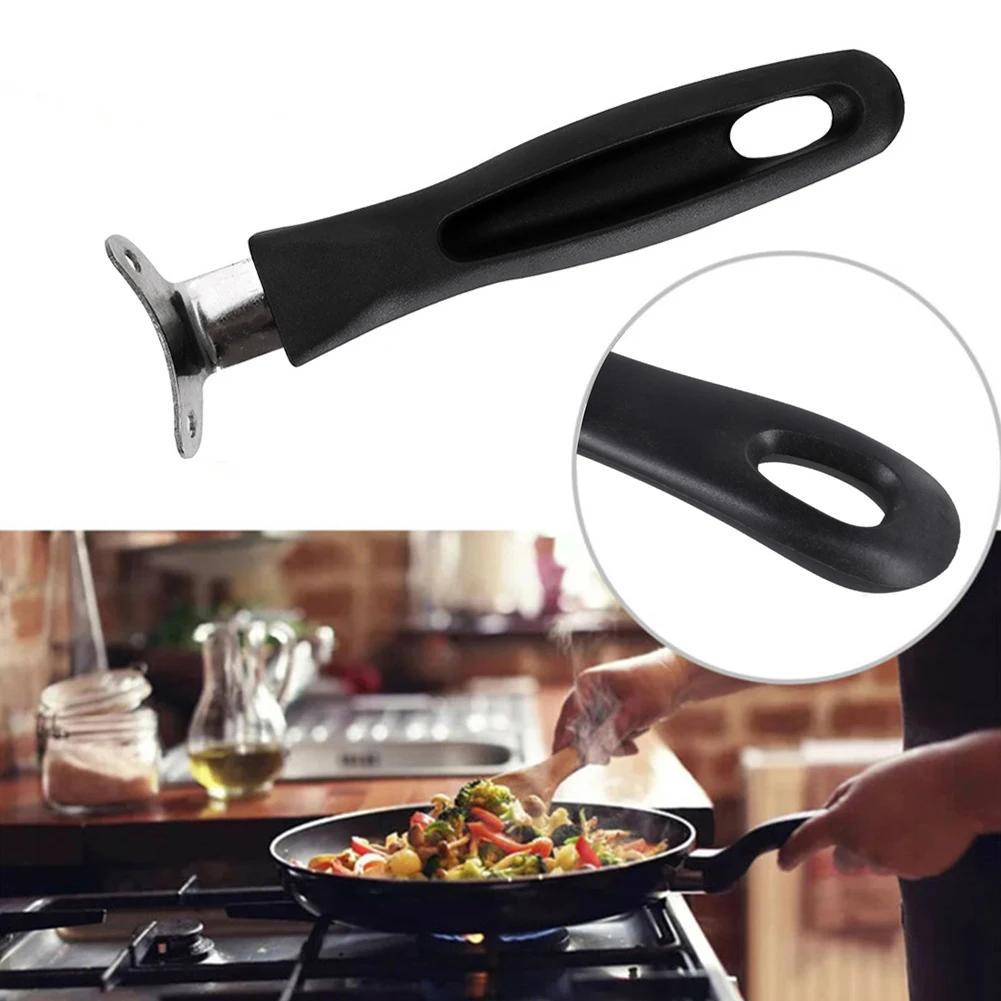 Ergonomic Cookware Handle Kitchen Organization Pan Grip Black Cookware Handle Quick Attach detach Heat Resistant