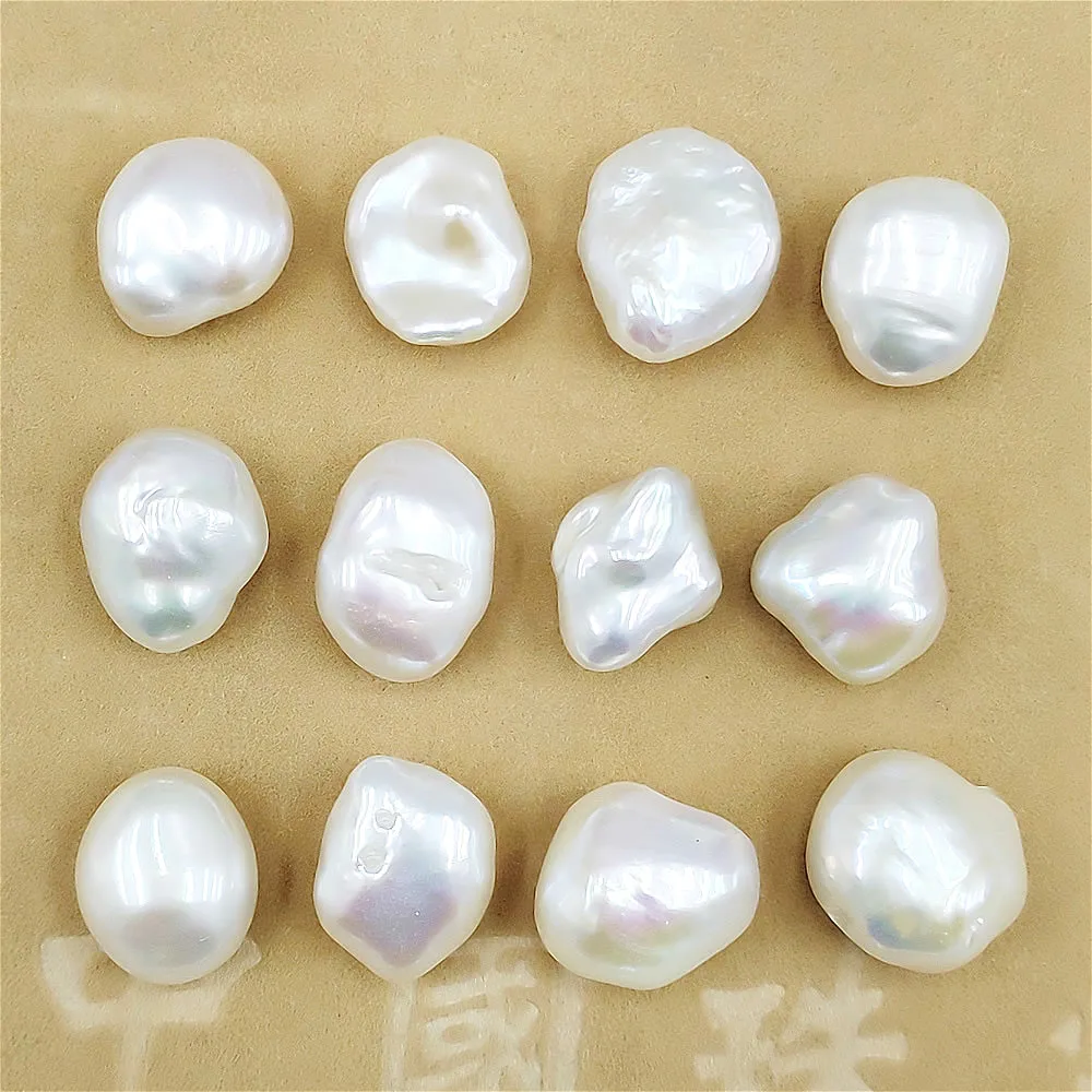

Natural Freshwater Pearl Baroque Beads 11mm Exquisite Irregular No Hole Pearl Round DIY Bracelet Necklace Earring Accessories