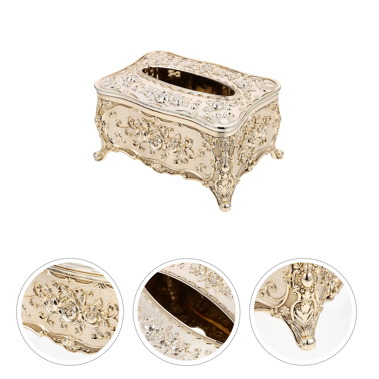 

Retro Colorful European Style Tissue Box Cover Unique Acrylic Tissue Container Decorative Compact Size Easy Open Space