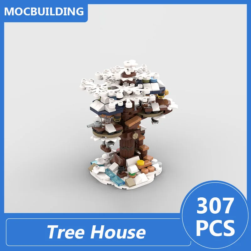 Boomhut Winterversie Model Moc Bouwstenen Diy Assembleren Bakstenen Architectuur Serie Creatieve Kerstspeelgoed Kerstcadeaus 307 Stuks