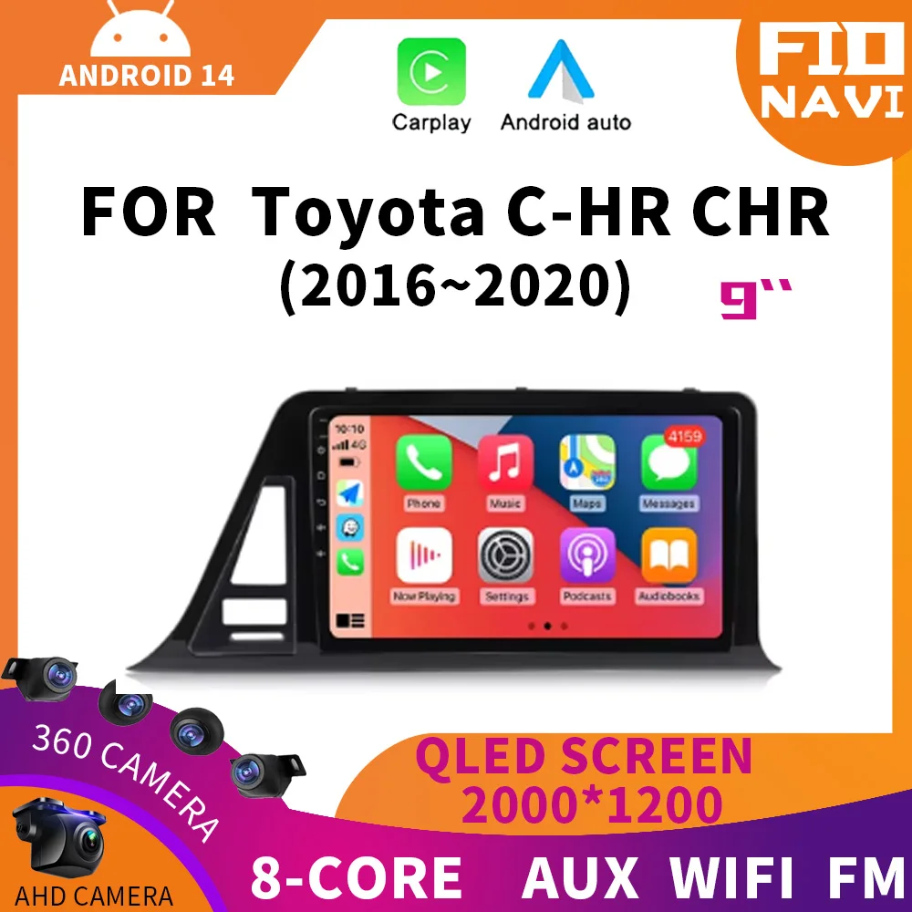 

Android 14 Carplay Auto For Toyota C-HR CHR 2016 - 2020 Right Hand Driver Car Radio Multimedia Video Player Navigation GPS QLED