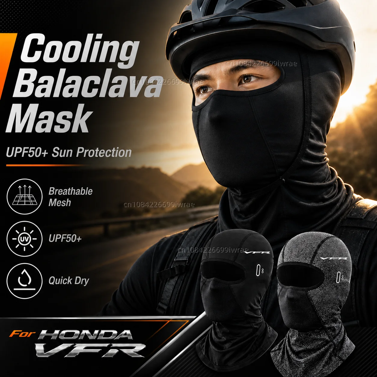 Cooling Motorcycle Balaclava Mask UPF50+ UV Protection Breathable Face Cover Summer For HONDA VFR 800 1200x VFR750 VFR800X