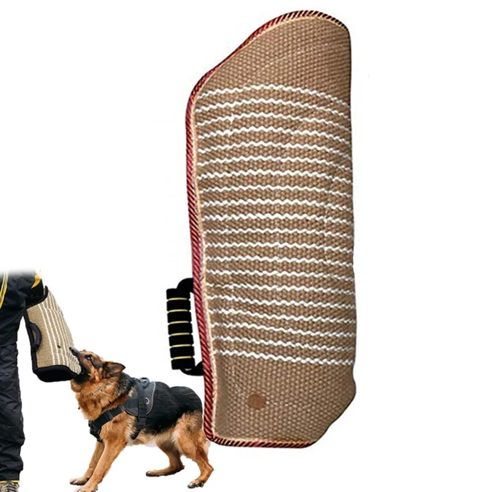 

Dogs Bite Training Arm Sleeve Protection Thicken Jute Tug Bite Sleeves with Holder Handle for German Shepherd malinois Work Dogs