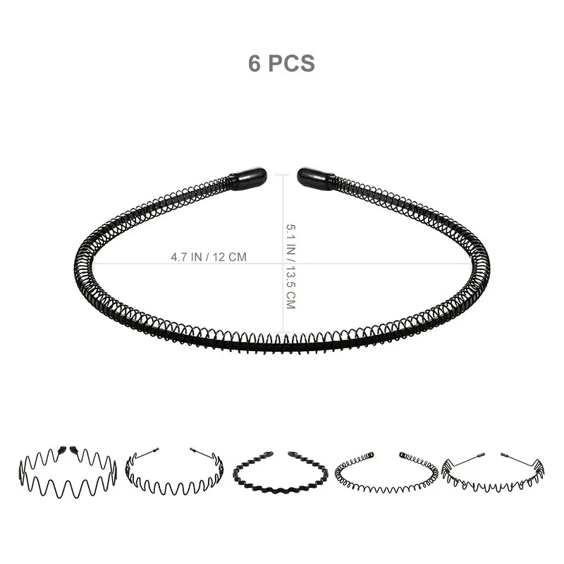 Metal Headband For Men Women Fashion Hair Bands Outdoors Sports Non Slip Smooth Elastic Teeth Comb Unisex Hair Accessories image 4