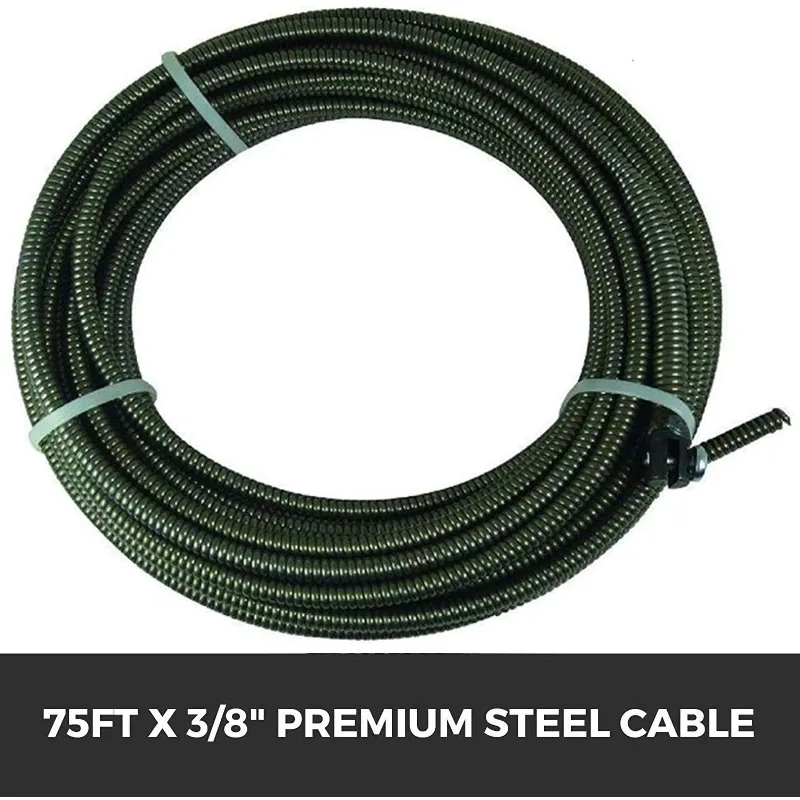 D-75F آلة تنظيف أنابيب الصرف الكهربائية المحمولة الصناعية المهنية السباكة الصحية الأنظف مع طول التجريف 30 متر #5