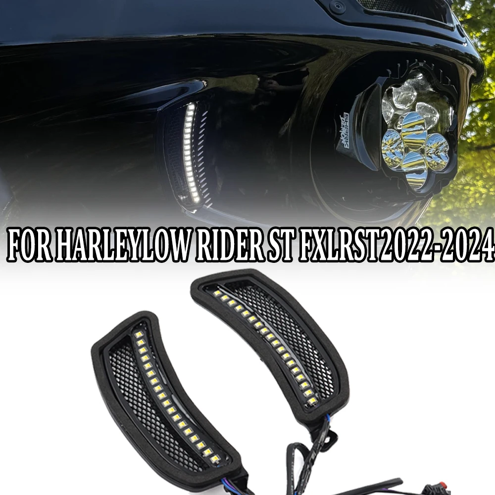 

NEW Black Motorcycle LED Fairing Vent Lights for Harley Softail Low Rider ST FXLRST and Low Rider El Diablo FXRST (2022 - 2024)