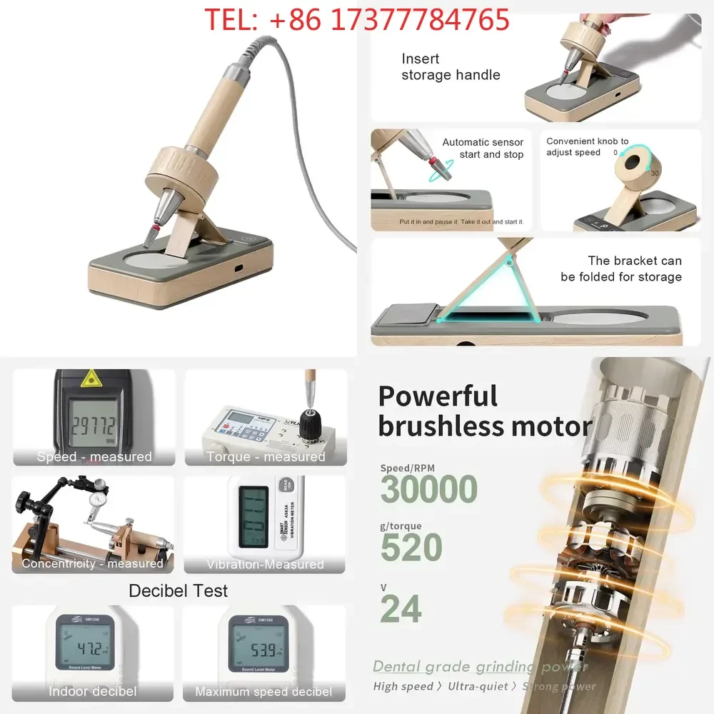 MR Nail Professional Brushless Nail Drill 30,000 RPM Cordless Den Low Vibration High Speed