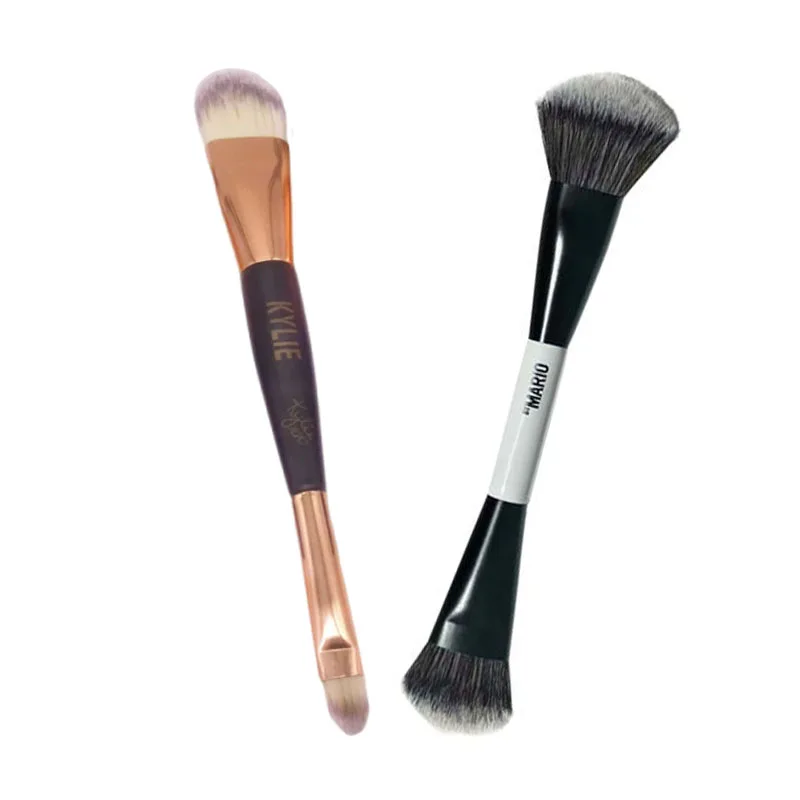 

Двусторонняя кисть для тонального крема, консилера, кисть для макияжа, мягкая светящаяся кисть для румян, мягкое волокно, модная кисть для лица