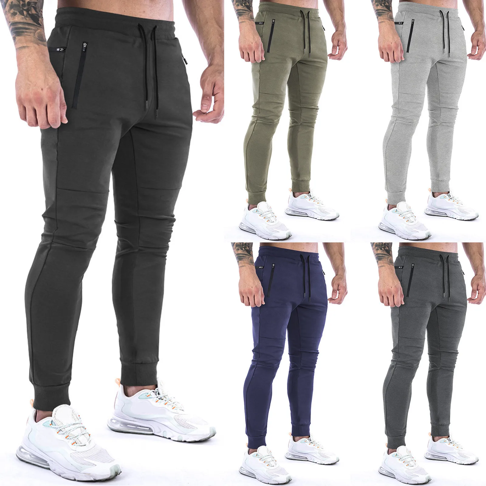 

Muscle Fitness Men Casual Pants Stretch Skinny Jogger Biker Training Hiking Man Trousers Y2k Clothes Pantalones Gym Tracksuits