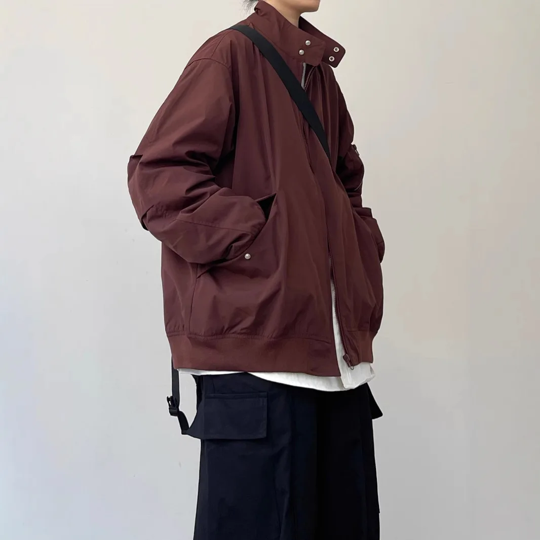 Unsiex Jacket 2026 New Spring Autumn Japanese Vintage Harrington Flight Jacket For Men Loose Vintage Stand Collar Outerwear Coat