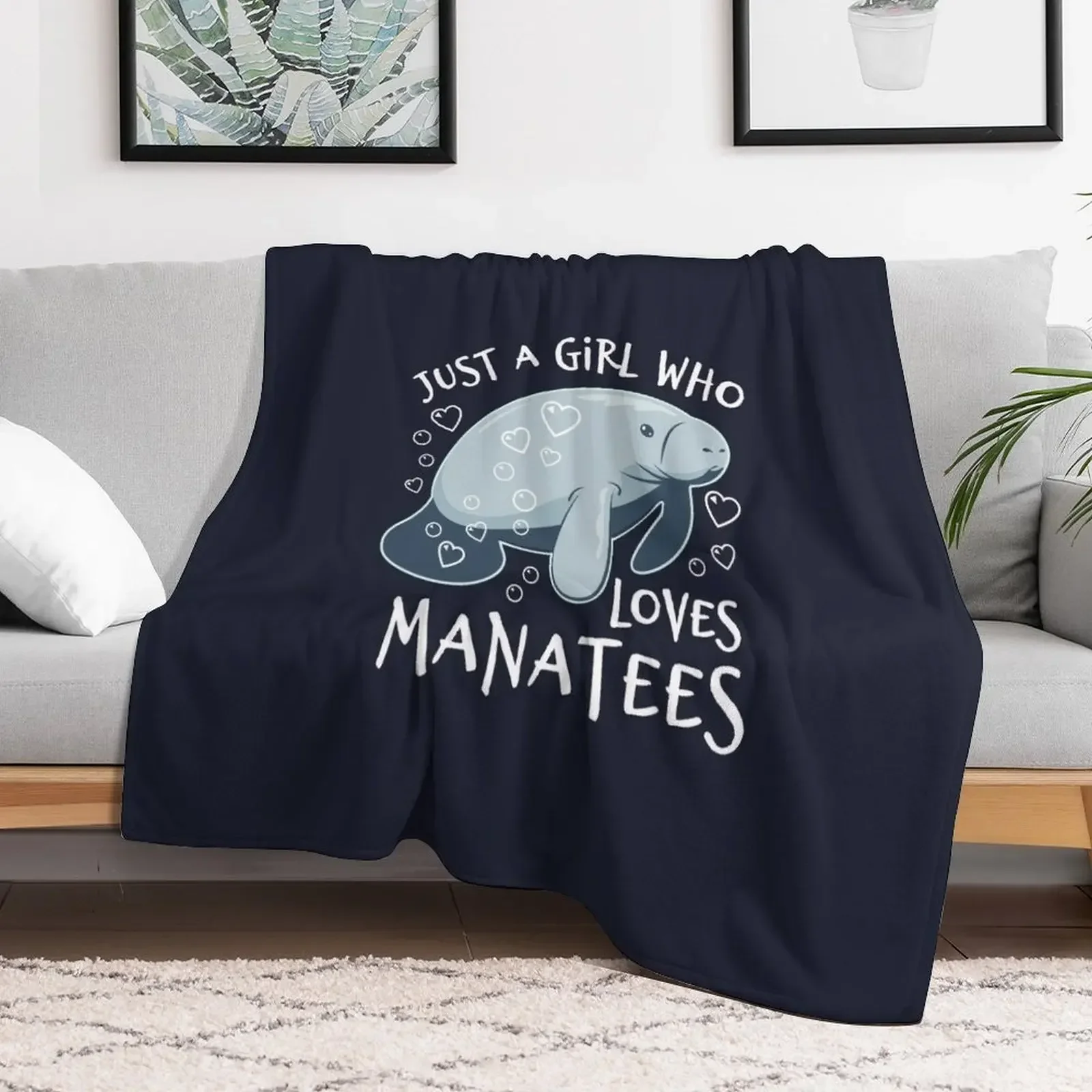 Just A Girl Who Loves Manatees - Cute Manatee Throw Blanket Thermal Decorative Sofas Thermals For Travel Blankets