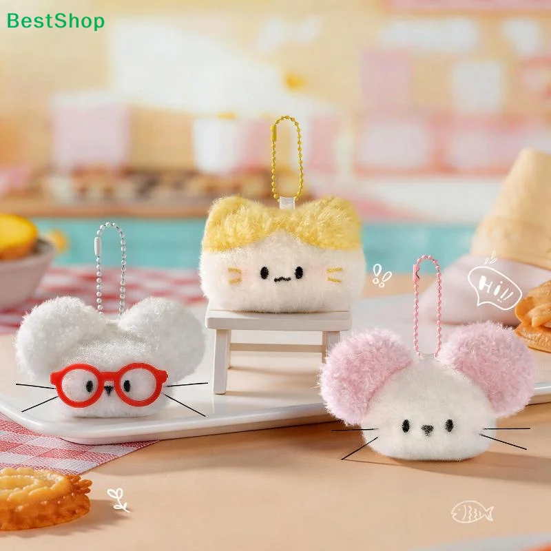 〔R〕1Pcs Cartoon Animals Design Bag Charm Decor Cute Little Cat Keychain Backpack Hanging Pendant Car Key Chain Accessories Gift