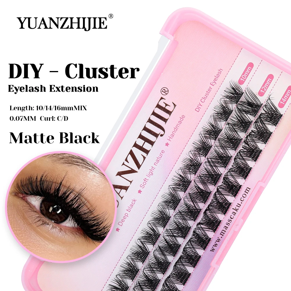 

YUANZHIJIE High Quality C D Curl Natural Clusters Makeup Eyelash Waterproof Lightweight DIY Segmented Hybrid Eyelashes Trays