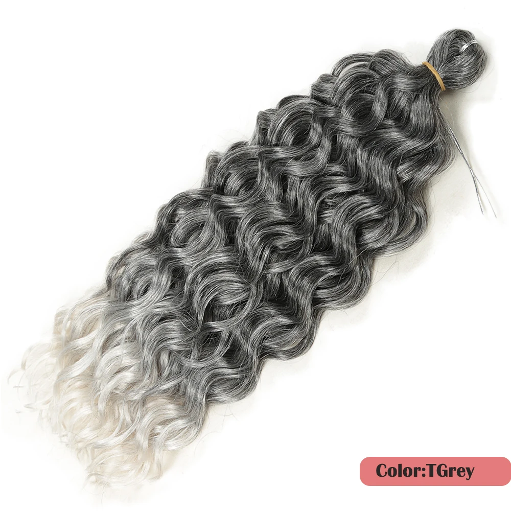 Ocean Wave Braiding Hair Extensions Synthetic Afro Curls Hawaii Natural Waves Hair Ombre Pink Deep Wavy Twist Crochet Braids image 3