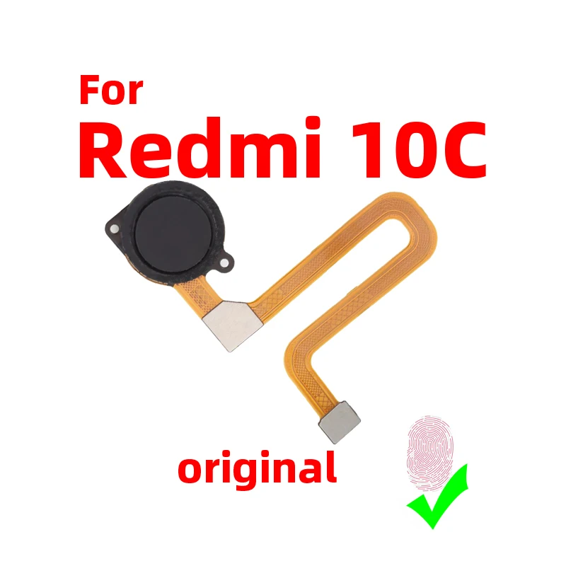 Original For Xiaomi redmi 10C Fingerprint Sensor Home Return Key Menu Power Button Flex Ribbon Cable