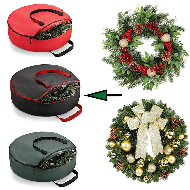 Large Christmas Tree Bag Storage Tub High xmas Tree Decoration Wreath Storage Box Handles Waterproof And Durable Home Organizer