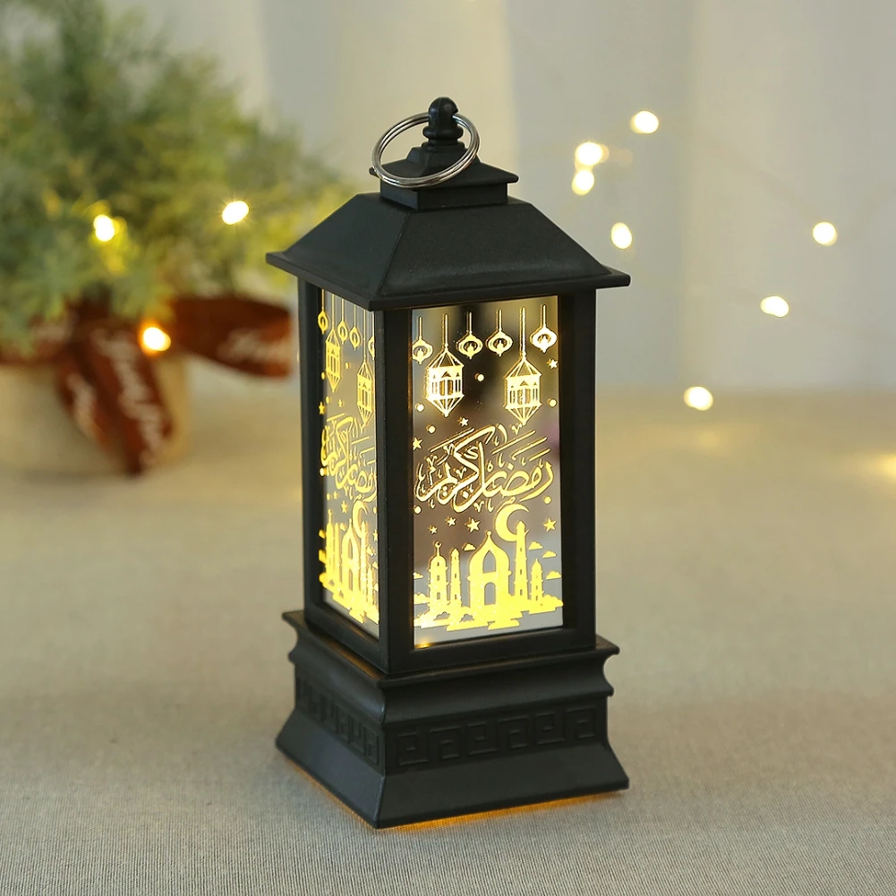 Ramadan Lantern Decoration Plastic LED Eid Mubarak Lamp Ramadan Festival Table Light 2023 Ramadan Party Lighting Decorative Lamp