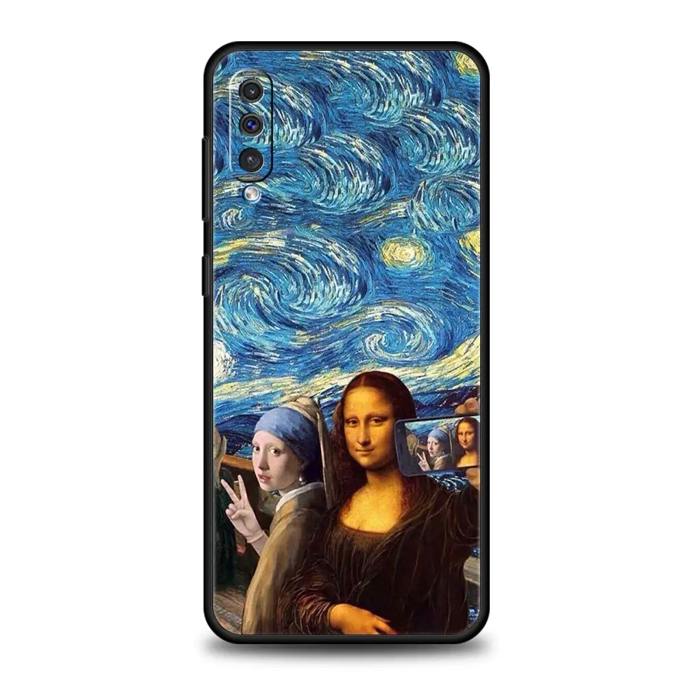 Phone Case For Samsung A24 A12 A14 A32 A50 A70 A20E A20S A10S A22 A30 A40 A34 A54 A42 A52 5G A02S A04s Cover Art David Mona Lisa