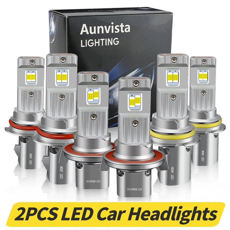 

2Pcs LED 9007 HB5 LED Headlight Bulb Fanless With Canbus 9004 HB1 High & Low Beam 30000LM 120W 9008 H13 For Car Canbus Fog Lamps