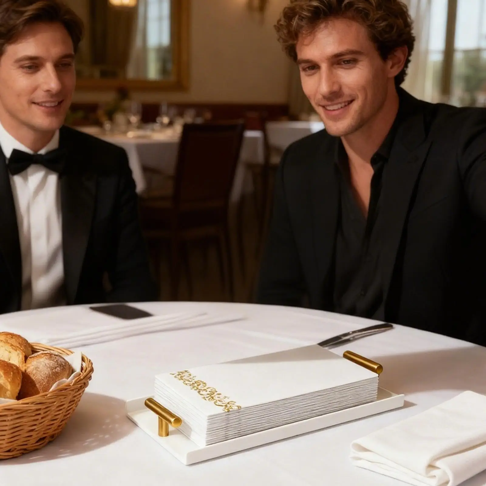 

Guest Towel Holder Steel Dispenser With Golden T-Handle Guest Napkin Holder For Bathroom For Kitchen Bar Party Table Vanity