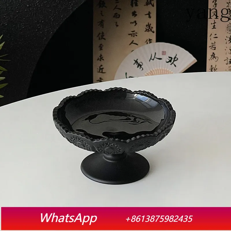 

CX frosted black dried fruit plate set, high-end Sigong grid fruit plate