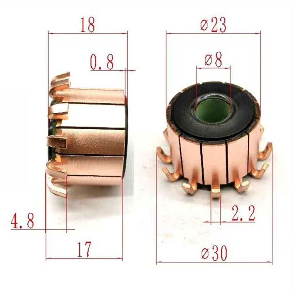 1pc 12P Teeth Copper Hook Type Electrical Motors Commutators CHY-3389-12 For Power Tools Industrial Copper Commutator 8x23x17mm