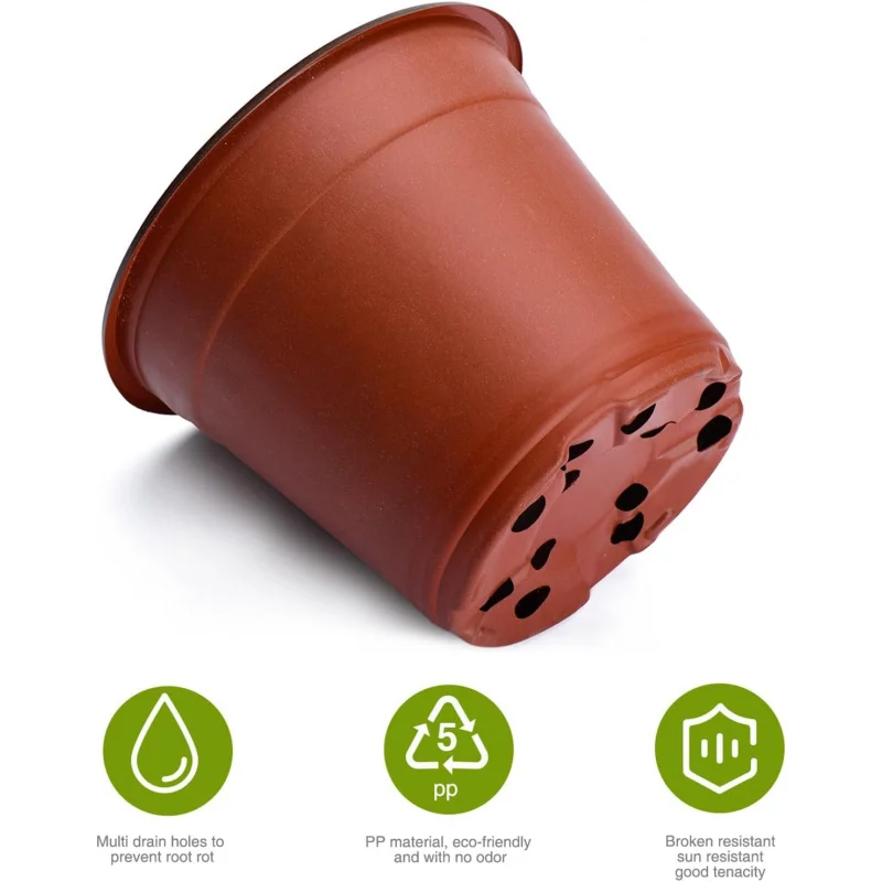 Flexible Plastic Seedling Pots 4-6 Inch 75-150 Individual Containers for Growing Succulent Plants And Flower Seeds Specialized P view 5