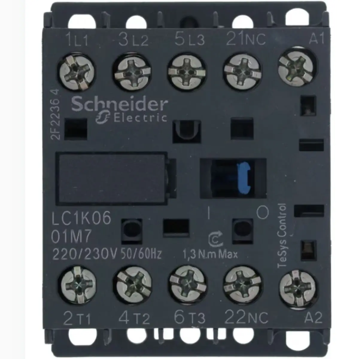 

LC1K0601M7 LC7K0601M7 TeSys K contactor - 3P - AC-3 = 440 V 6 A - 1 NC aux. - 220...230 V AC coil