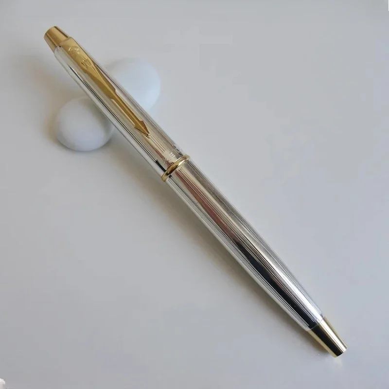 New Sale Wingsung All Steel Stripe Carving Fountain Pen F 0.5mm Nib Office Supplies Luxury Pens for Writing Stationery Pens