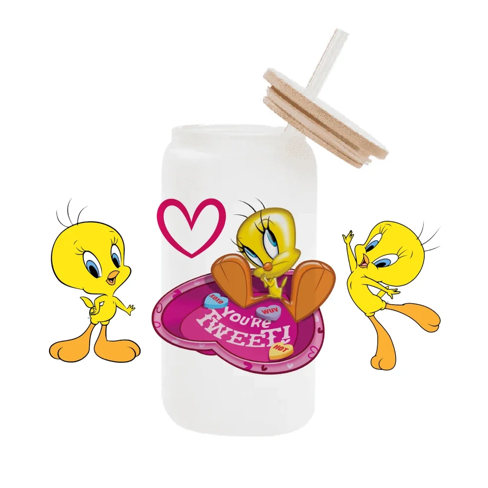 Милый узор, желтые мультяшные птицы, УФ-переносная наклейка DTF, водонепроницаемые переводные наклейки для стеклянных чашек 16 унций, наклейки Милый узор, желтые мультяшные птицы, УФ-переносная наклейка DTF, водонепроницаемые переводные наклейки для стеклянных чашек 16 унций, наклейки