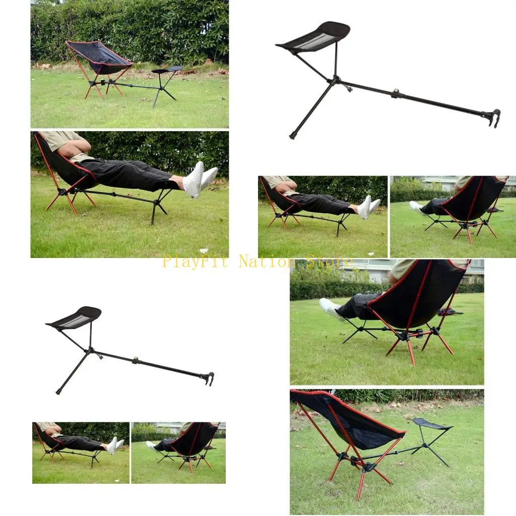 242F Folding Chair Footrest Non-Slip Resting Bracket Adjustable Retractable Foot Rest Foot Stool for Outdoor Camping Fishing