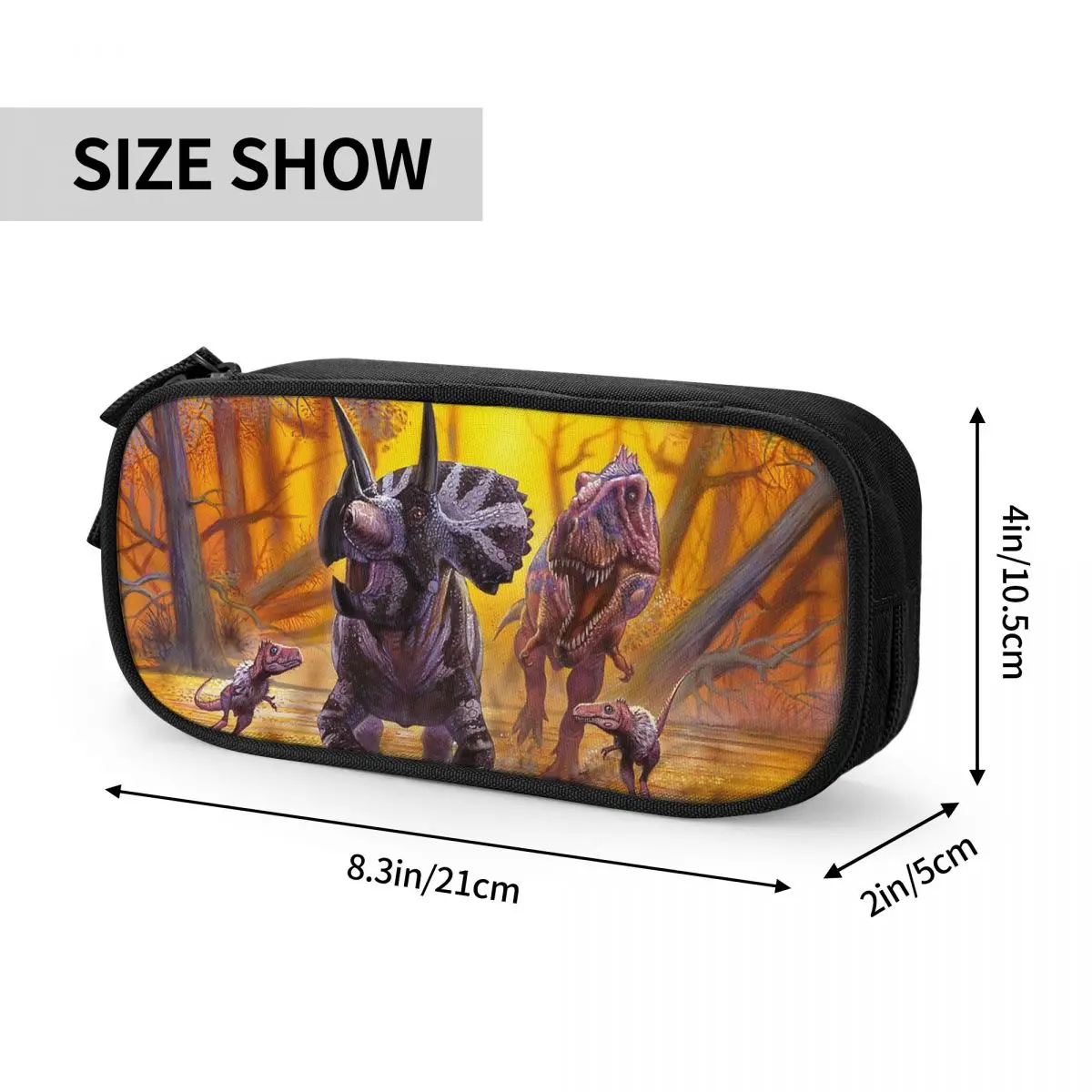 ديناصور مقلمة ترايسيراتوبس تيرانوصور حامل قلم حقيبة طالب سعة كبيرة اللوازم المدرسية قلم رصاص التجميل الحقيبة