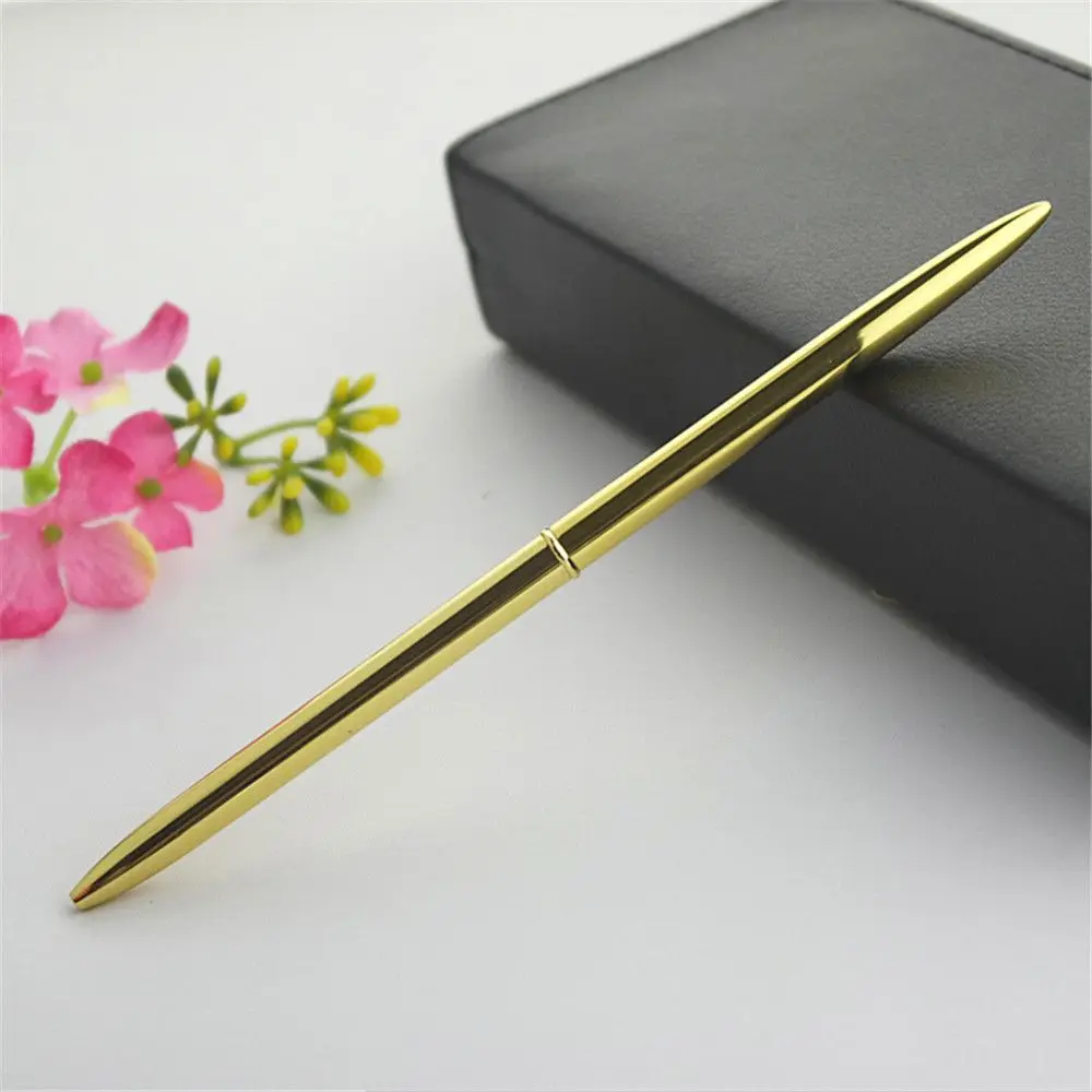 

Office Supplies Commercial Stainless Still Rod Rotating Metal Ball Pen Slender Ballpoint Pen