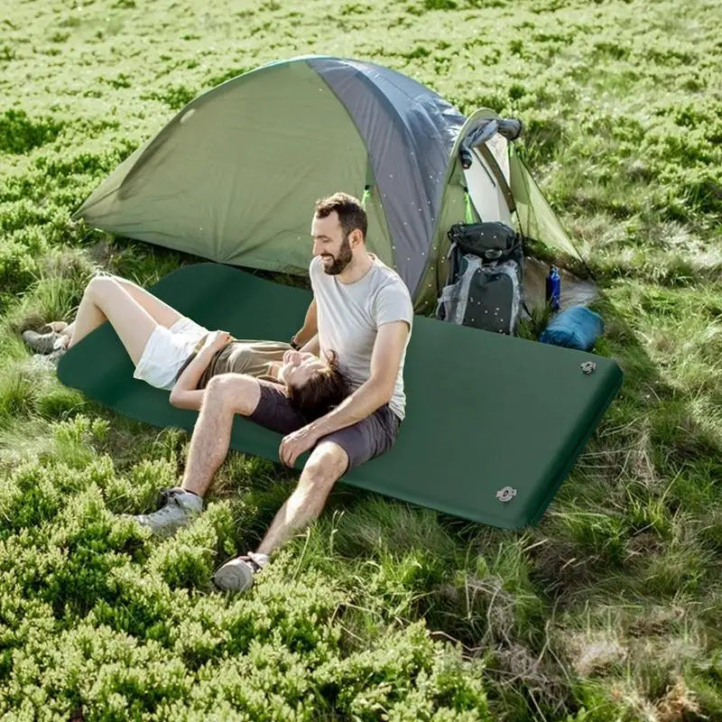 

Tent Mattress For Camping Soft Foam Self-Inflating Camp Mattress With Pillow Camping Gear Portable Travel Air Bed For Tent