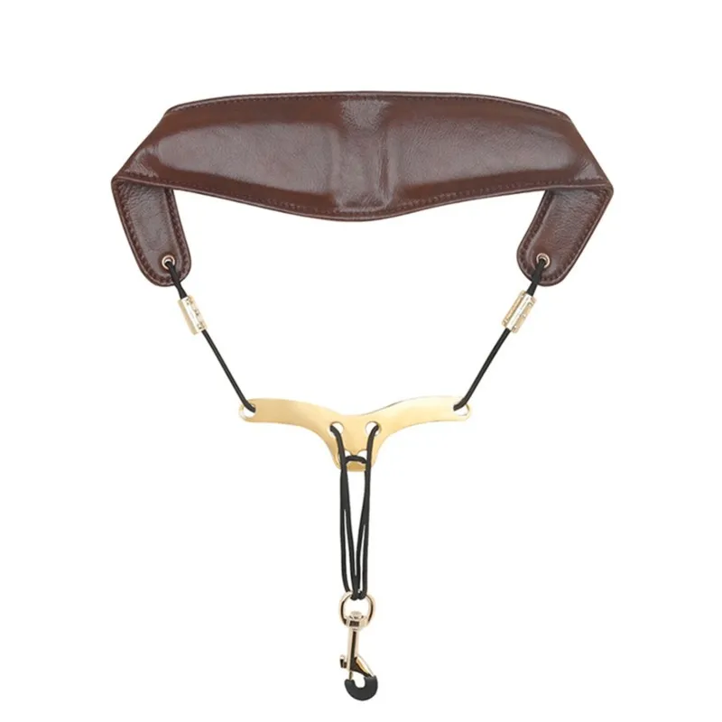 ABVL-Brown Adjustable Saxophone Shoulder Neck Strap Sax Double Shoulder Harness For Saxophone Musical Instruments Accessories