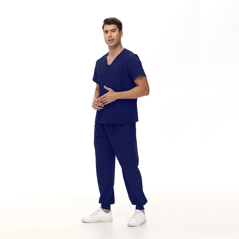 Multicolour Doctor Nurse Short Sleeve Men's Dentist Isolation Gowns Stretchy Quick Drying Hand Wash Gowns Separate Suit Female