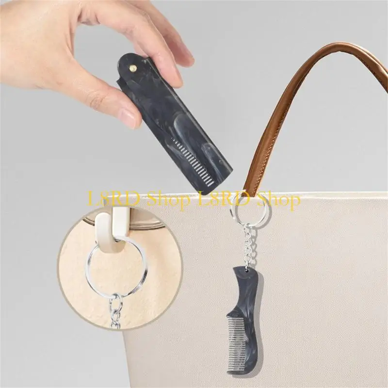 L8RD 2 Pieces Portable Beard Combs For Men Pocket Size Grooming Tool for Travel Use