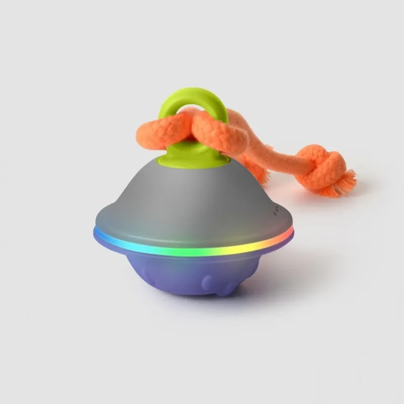 Dog Sound Electric Toy Ball Smart Self-Hi Rotation to Tease Dog Boredom Automatic Ball Bite-resistant Pet Toy, Gray Purple