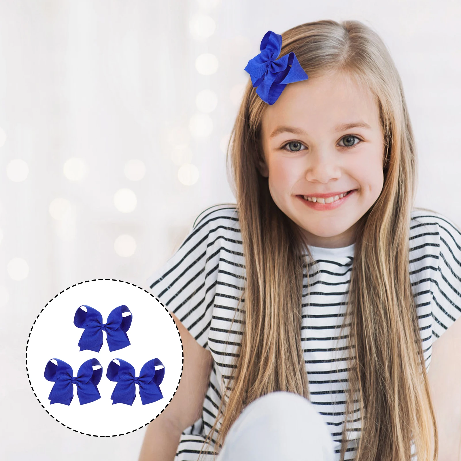 

3 Pcs Hairpins Bow Barrette Baby Girls Accessories Polyester Ribbed Belt Big Bows for Kids Party Christmas Gifts