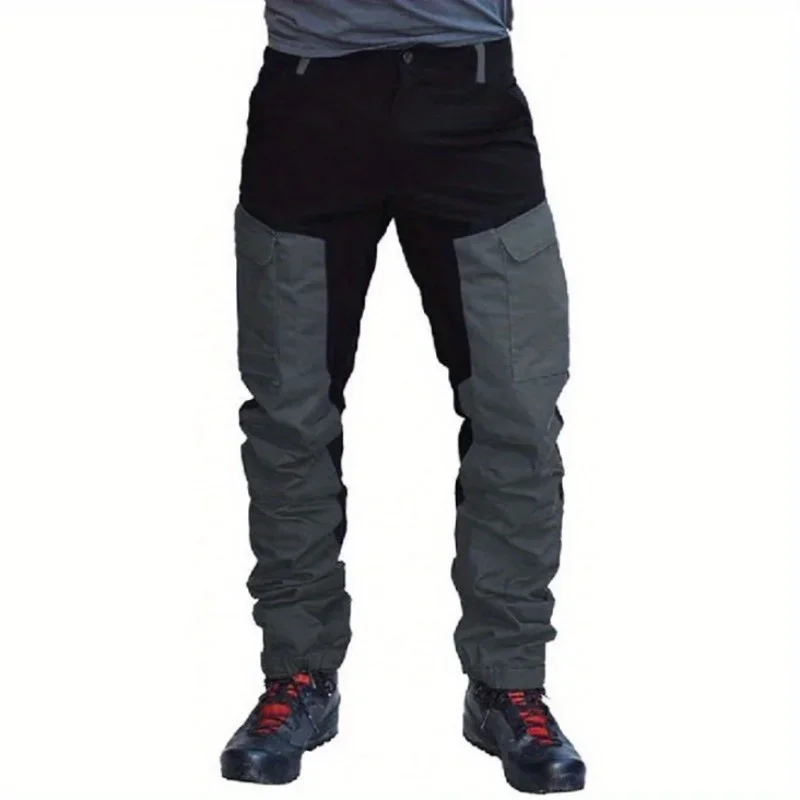 2026 New Outdoor Sports Pants Multi-pocket Color Matching Men's Work Pants Slim Motorcycle Casual Pants