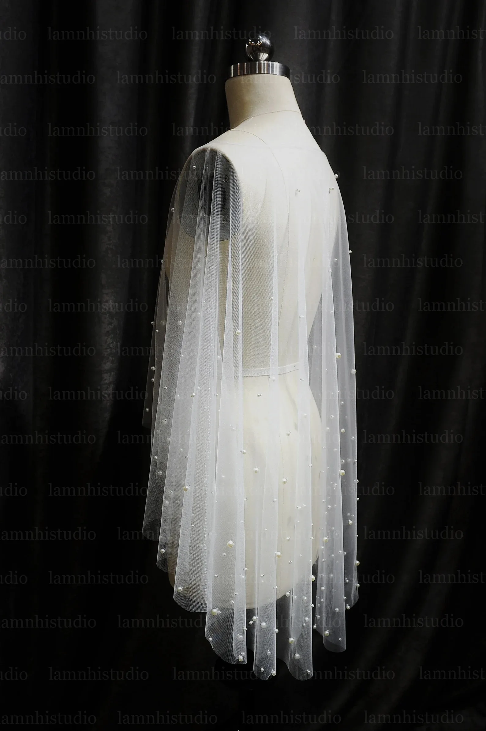 Parel Cape Bruiloft Bruidssluier Capelet Cover Voor Bridal Custom Cape Sluier Voor Vrouw