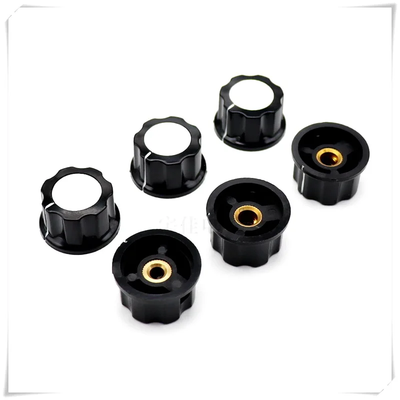 5PCS A03 Bakelite Knob Cap Round Axis Potentiometer Knob Cap Electrical Equipment Switch Cap Aperture 4 6 6.4MM