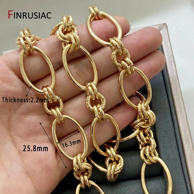 14K vergoldete Legierung Metall dicke Kabelkette für DIY Schmuck Materialien handgemachte Halskette Armband machen liefert – Detail 20