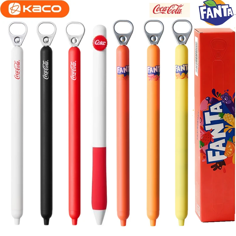 

Гелевая ручка KACO Fanta/Coca-Cola Pull Tab, черные чернила 0,5 мм, новинка, ручка для письма снимает давление для ведения журнала, офиса и школы