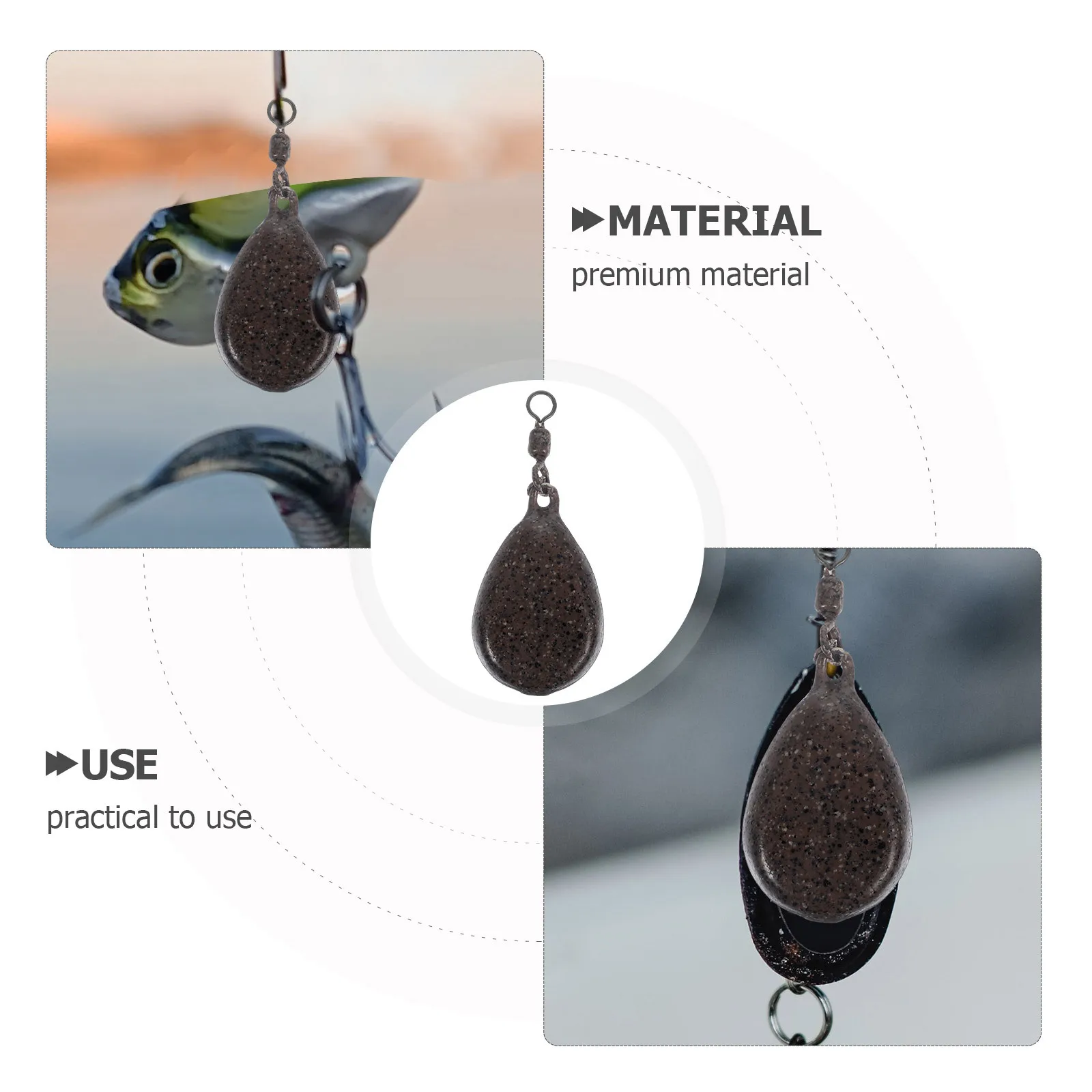 5 قطعة أوزان الصيد مع حلقات قطرة النار الحديد معالجة الأدوات ل أسفل المياه المالحة المياه العذبة لوازم الصيد الملحقات