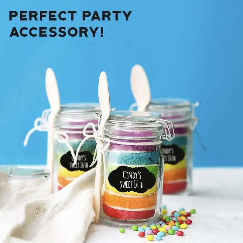 48/52 Cans Blackboard Label Sticker PVC Waterproof Erasable Organizer Pantry Labels Sticker Kitchen Labels Stickers for Jar