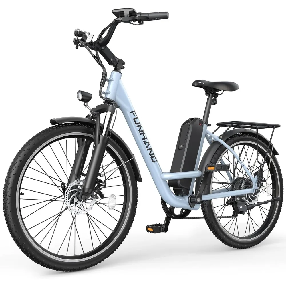 

Electric Bike for Adults,1000W Peak Ebike,21.7MPH 50Miles City Cruiser Ebikes,26" Step Thru Electric Bicycle with 48V Removable
