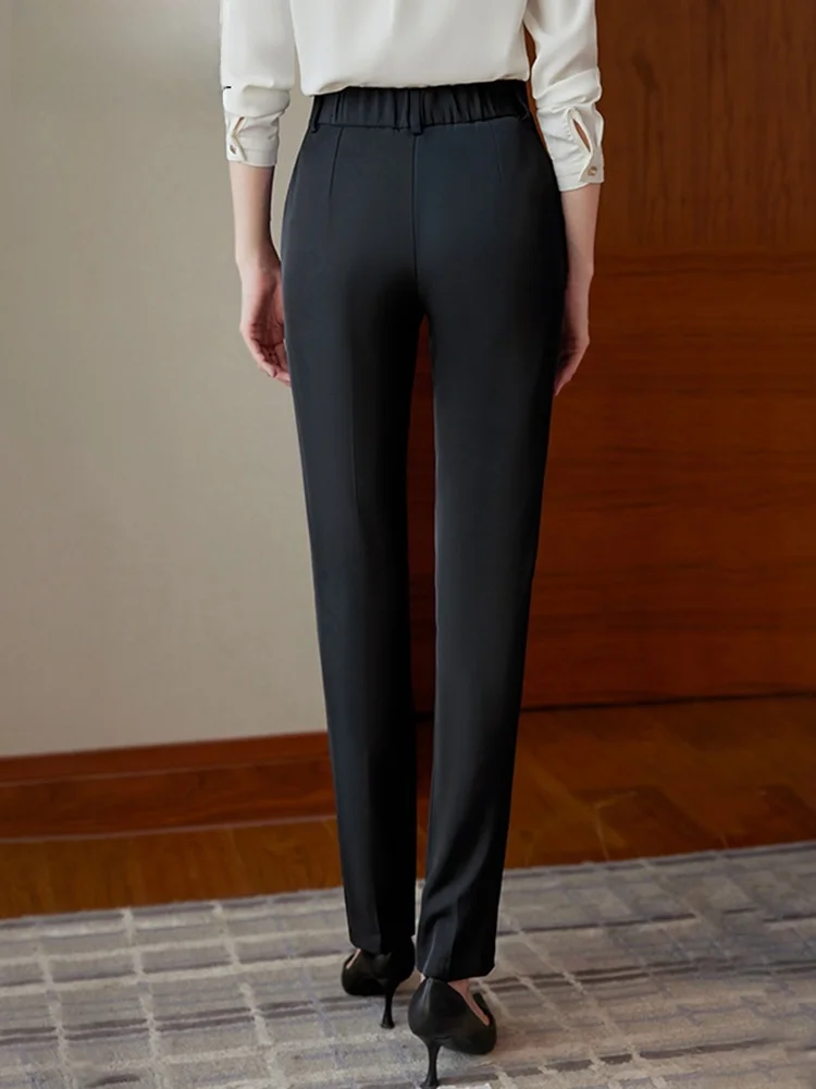 Elegant Royal Blue Suit Pants for Women High Waist Straight Leg Workwear Bank Uniform Autumn Winter Professional Long Trousers view 4