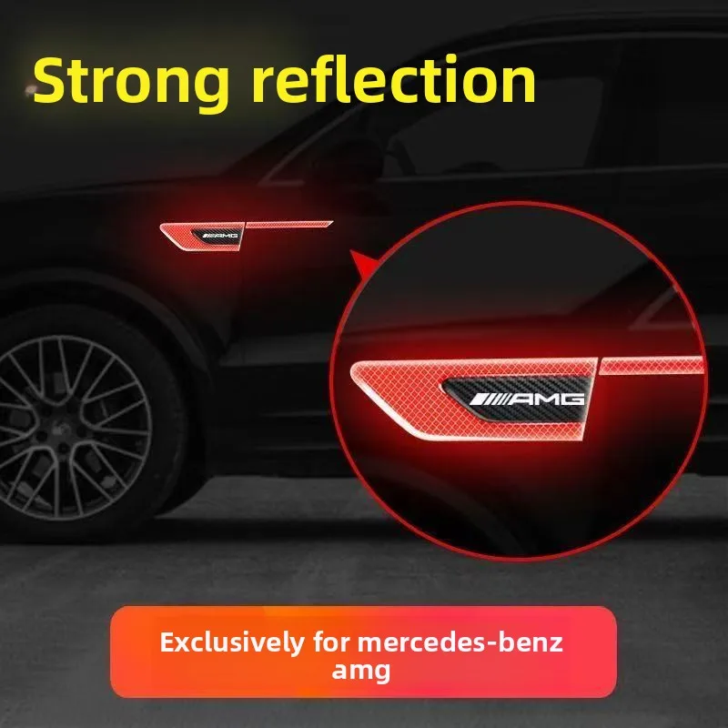 

Светоотражающая наклейка на боковые крылья автомобиля Mercedes Benz W177 W205 W206 W213 W214 W216, предупреждающая наклейка против столкновений, эмблема AMG