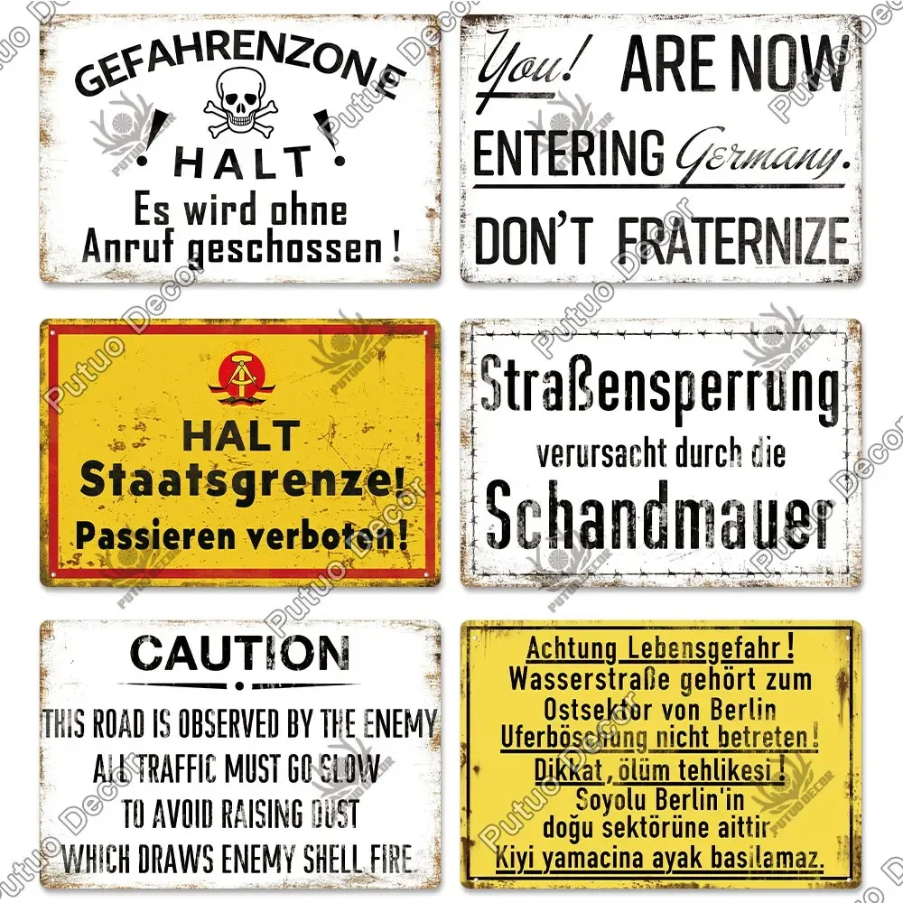 PutuoDecorWarHistorySign War History Blechschild – Vintage-Wanddekoration aus Metall mit Wahrzeichen, Bar/Pub/Man Cave